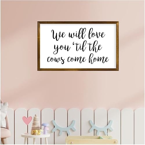 Miniatura 2 de godblessign We Will Love You Til The Cows Come Home, letrero de guardería, decoración de guardería temática de granja, decoración de guardería de