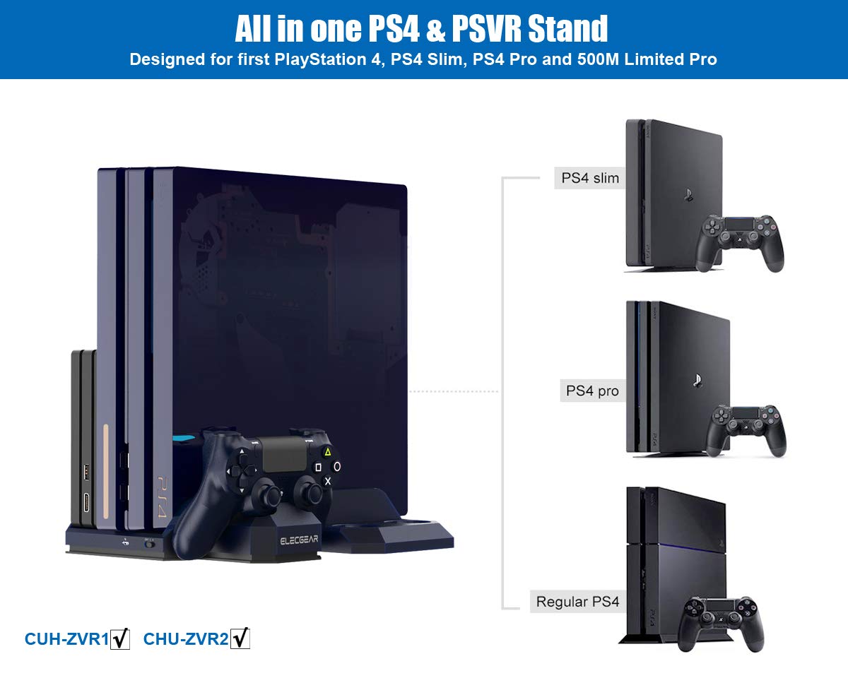 Amazon.co.jp: ElecGear PS4 垂直充電スタンド 冷却ファン付き PSVR 