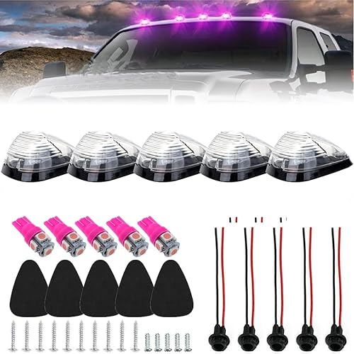 Miniatura 2 de Luces marcadoras transparentes para cabina de techo, luz de circulación con 168 bombillas LED rosadas, repuesto compatible con Ford F150 F250 F350