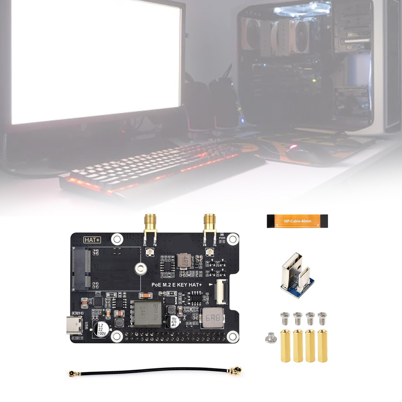 Placa adaptadora PCIe a E con función de alimentación a través de Ethernet E inalámbrica con interfaces de Antenas Módulo de Tarjeta de Red inalámbrica