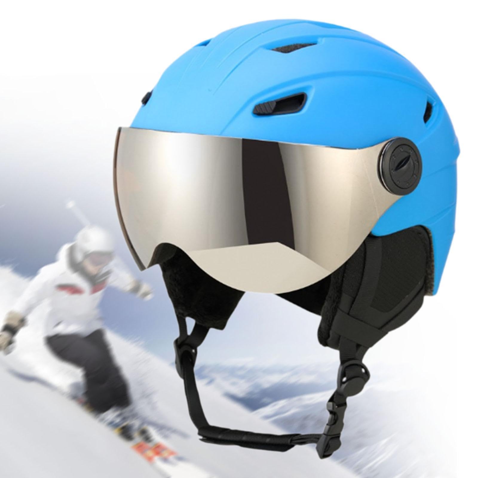 Perfeclan Casco de esquí, Casco para Deportes de Nieve, Gafas de esquí antivaho, cómodo Casco de Snowboard Resistente a Impactos con Visera integrada