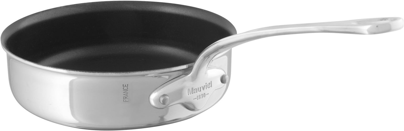 M'COOK 5-Ply Stainless Steel Nonstick Saute Pan With Cast Stainless Steel Handle, 1.8-Qt