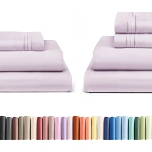 CGK Unlimited 4 Piece + 6 Piece Twin Bed Sheets Set - Light Lavender