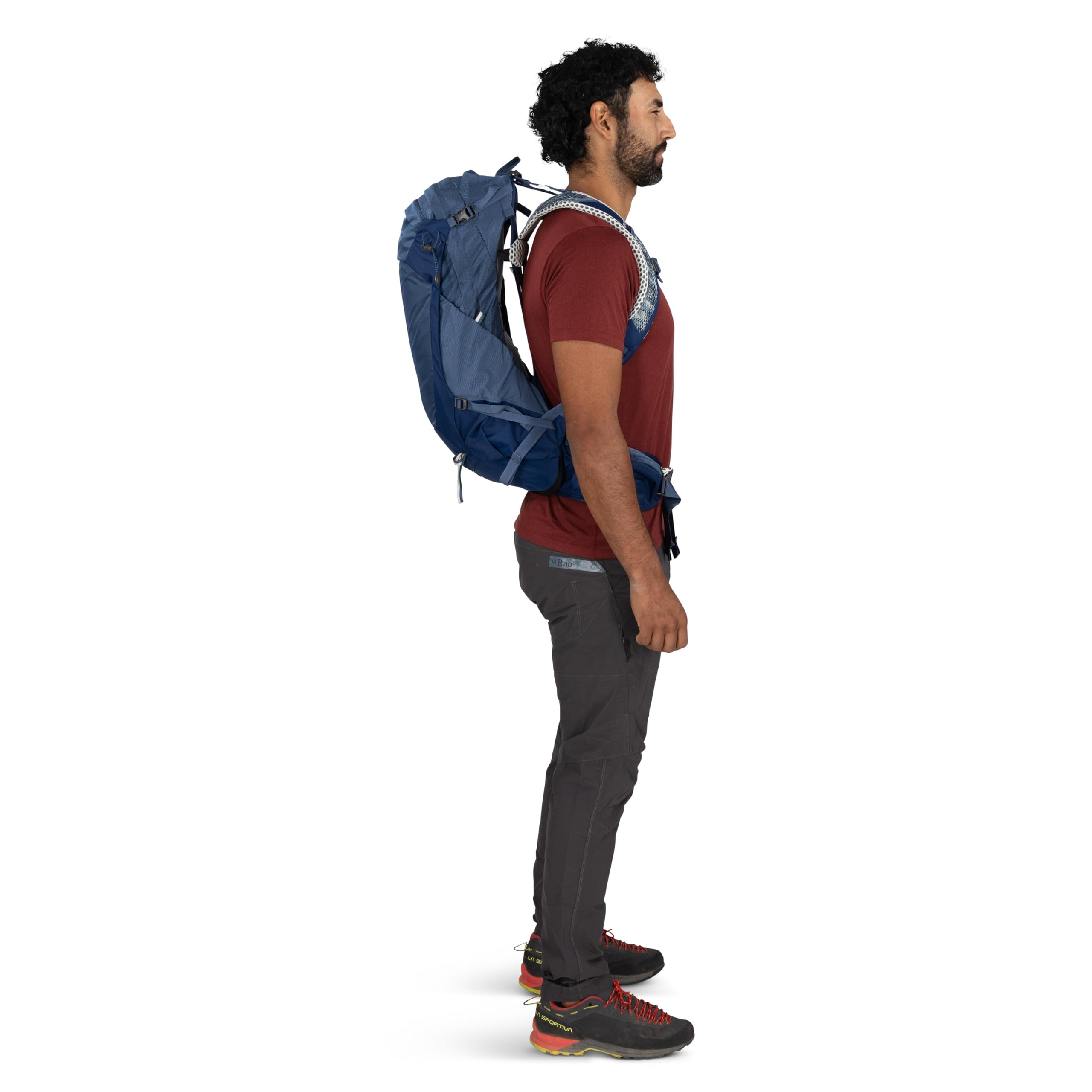 Osprey Stratos - Mochila de senderismo para hombre (paquete de 1), Negro cuervo, 24 liters, 24 litros