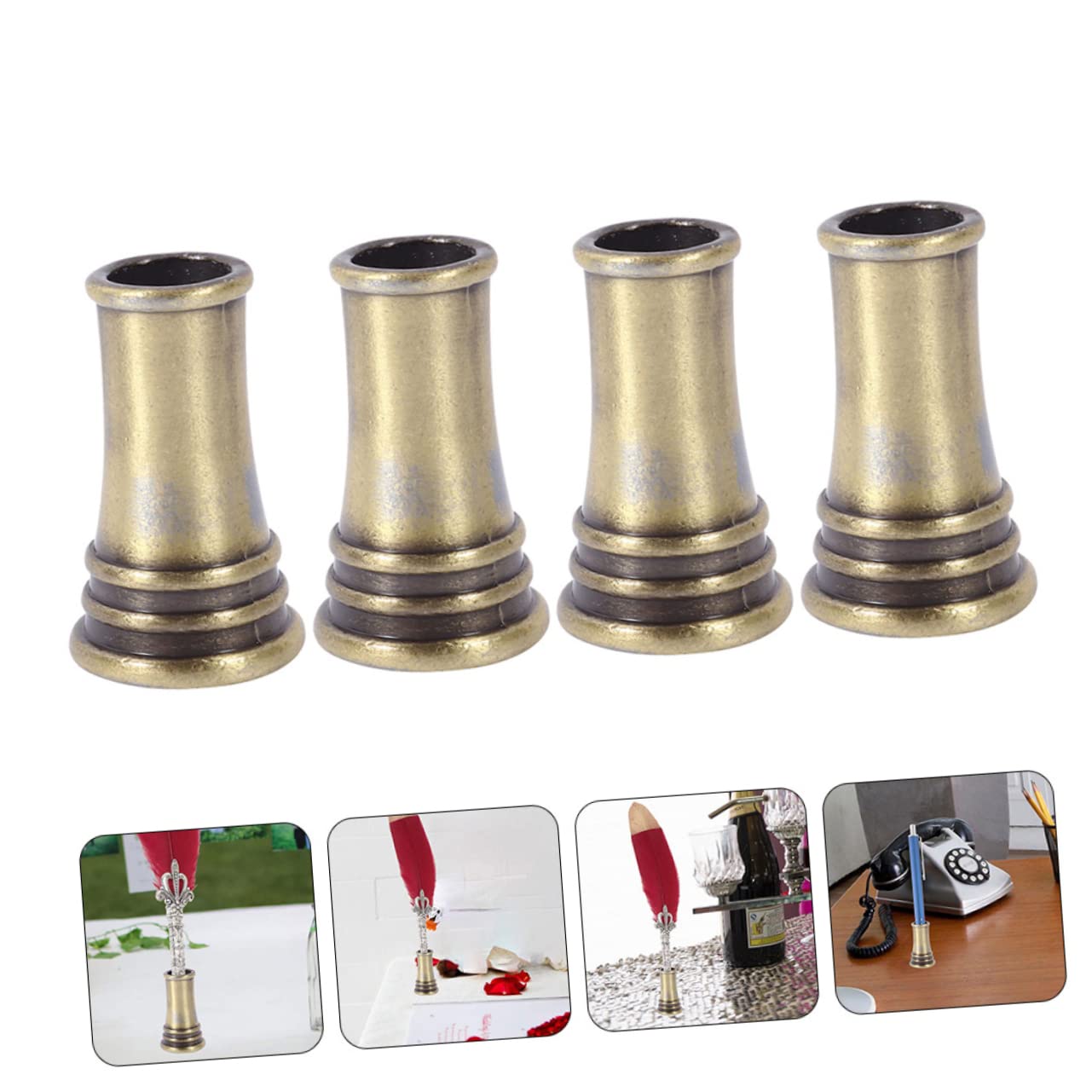 20 Pz portapenne rotondo in metallo portapenne da scrivania accessori da scrivania portapenne scrivania decorazione scrivania portapenne domestico base singola per penna in rame