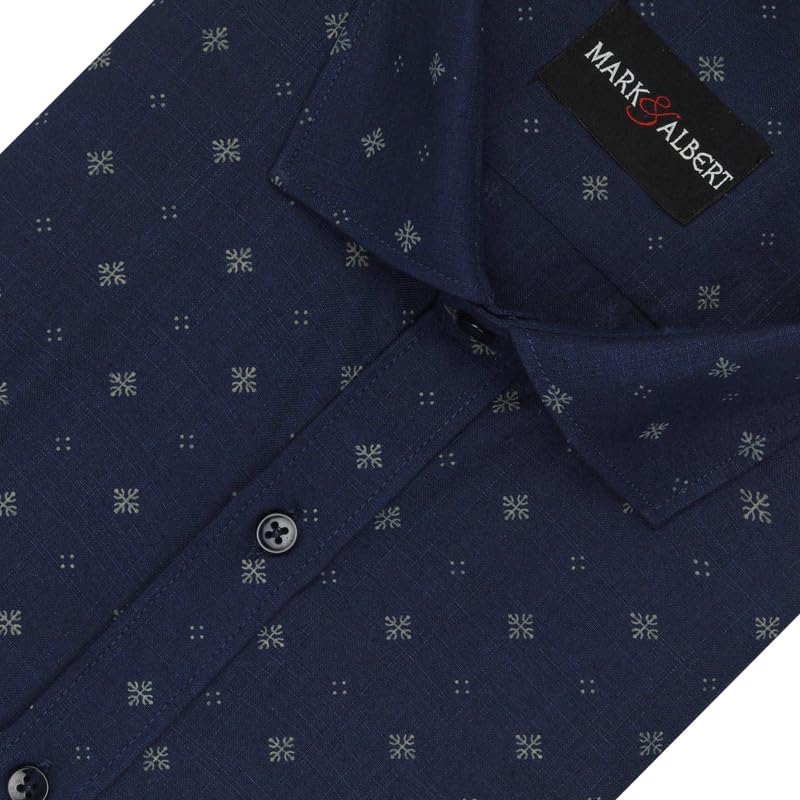 Image of MARK & ALBERT Mens Half Sleeves Printed Shirt