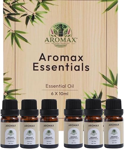 Aromax Essentials - Juego de aceites esenciales 100% puros para difusor, aromaterapia y relajación, el mejor kit de iniciación de aromaterapia