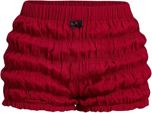 Miniatura 1 de SHENHE Pantalones cortos Y2k de tiro bajo para mujer, cintura elástica, pantalones cortos con lazo coquette