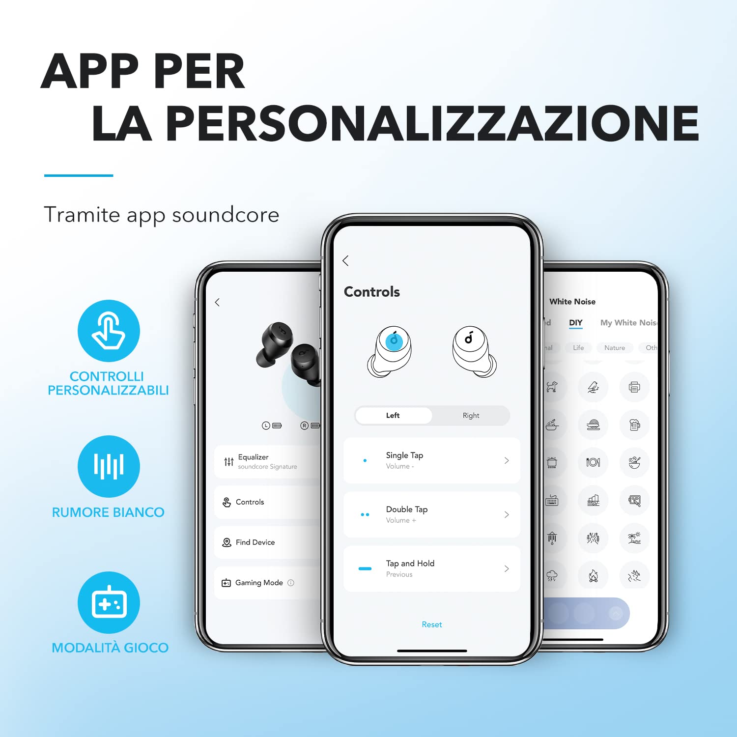 Soundcore Auricolari Bluetooth Anker A20i, Cuffie Bluetooth 5.3 Wireless con app, suono personalizzata, 28 ore riproduzione, 2 microfoni chiamate AI, modalità auricolare singolo, design portatile