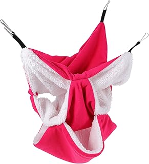 POPETPOP Rede Para Gaiola Pequena Para Animais De Estimação Planador De Açúcar De Camada Dupla Cama De Rede Quente De Pelúcia Rede Suspensa Para Animais De Estimação Cama De Para