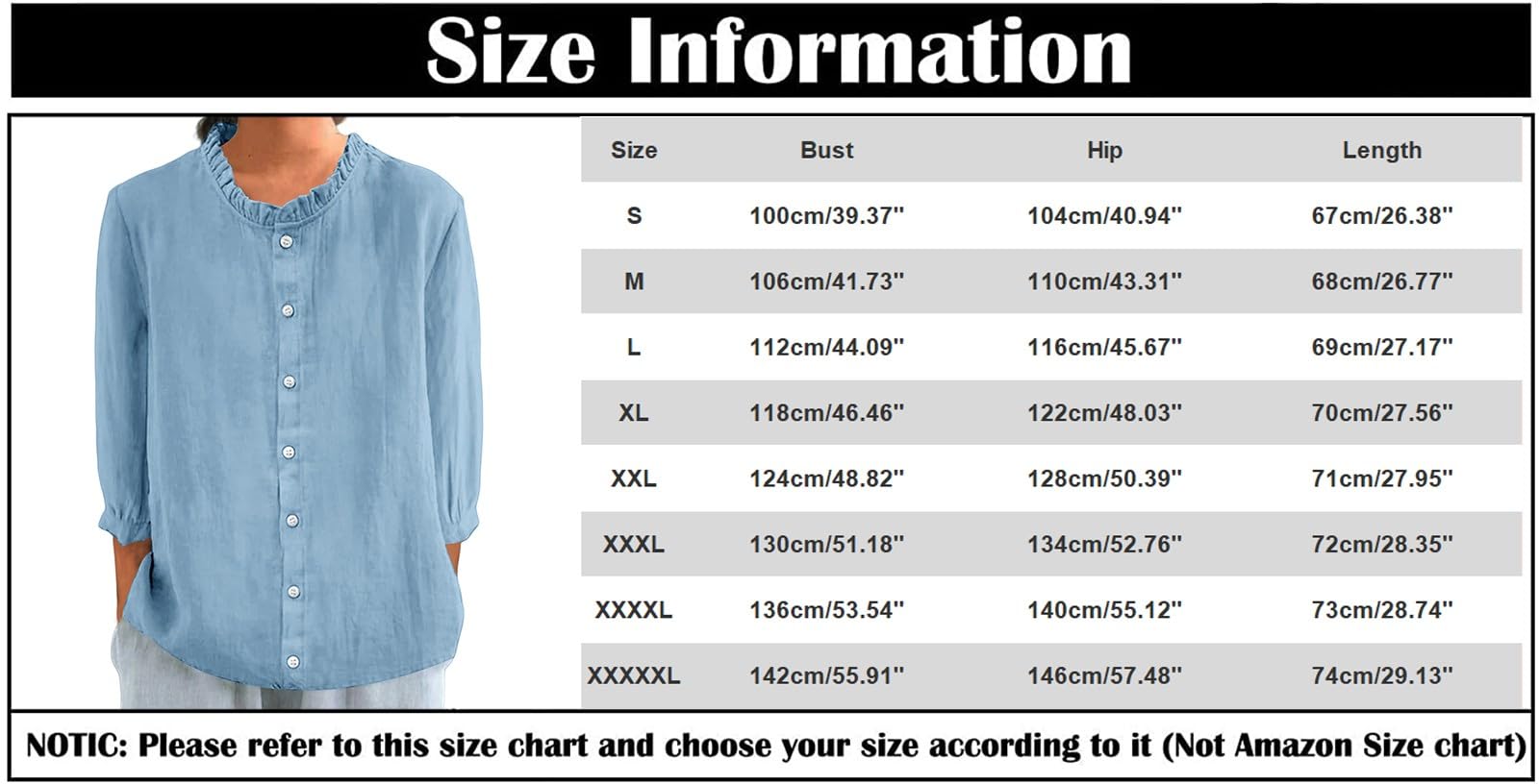 T-shirt à manches 3/4 pour femme, col en V, coton et lin, microfibre, chemises avec volants, couleur unie, tunique ample confortable, chemisier polyvalent, élégant, tendance, décontracté