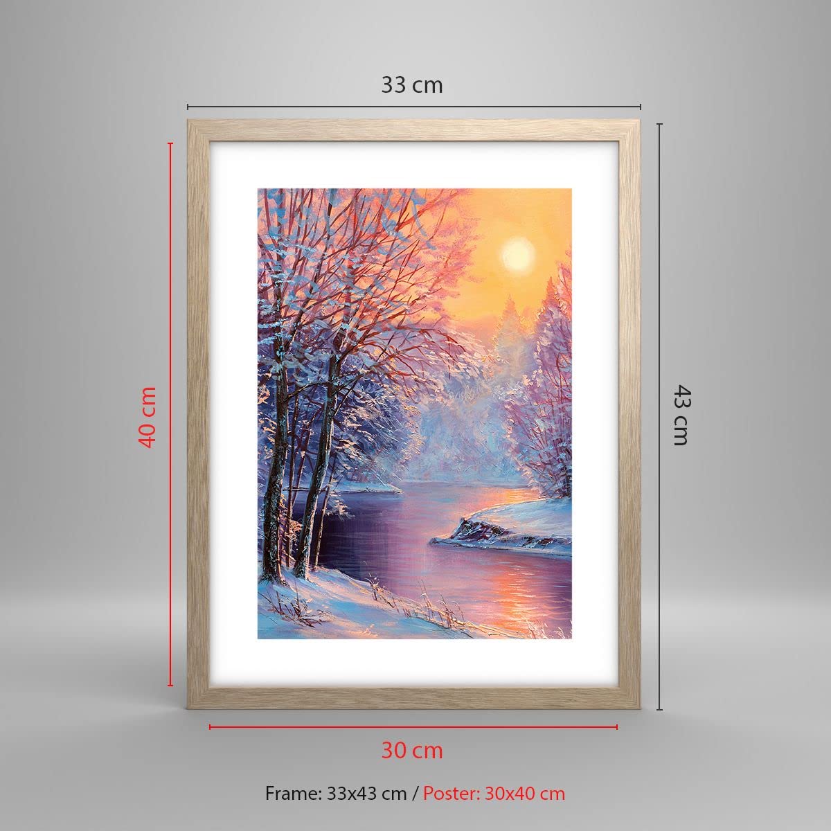 ARTTOR Cuadro Póster Marco Roble 30x40 cm Botánica Paisajes - 4379 - P2N