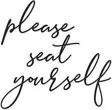 Vivegate Please Seat Yourself Metal Wall Decor - 16"X16" Black Modern Please Seat Yourself Metal bathroom sign For Hanging Home Wall Décor