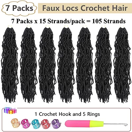 Faux Locs Crochet Hair Soft Locs 24 Inch 7 Packs Crochet Locs For Natural Butterfly Locs Crochet Hair For Black Women Pre Looped Synthetic Hair Extensions (24 Inch (Pack Of 7), 1B#) #TOP1