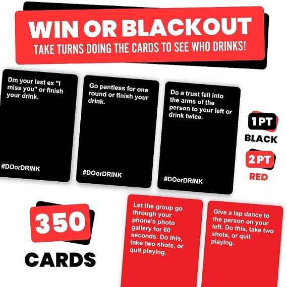 Do or Drink Drinking Card Games for Adults - Fun Adult Games for Game Night & Parties - 18th Birthday Gift & Hen's Party Games with 350 Cards & 175 Challenges That Will Get You Drinking