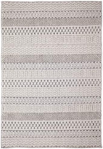 Liora Manne Dunes Area Rug - (Geo Stripe Silver) (5'3" x 7'3")