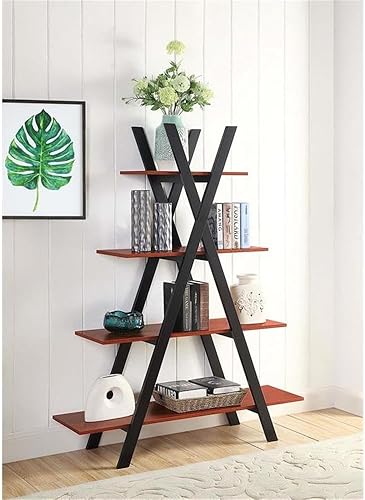 Miniatura 9 de Convenience Concepts Oxford - Estantería de 4 niveles con marco A de 4 niveles para sala de estar, habitación familiar, estantería en forma de X