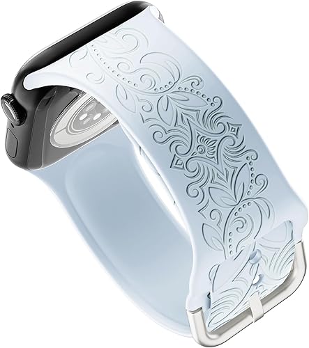 Miniatura 2 de Correa grabada de Halloween compatible con Apple Watch Band de 1.496 in 1.575 in 1.614 in 1.654 in 1.732 in 1.772 in 1.929 in para mujeres y