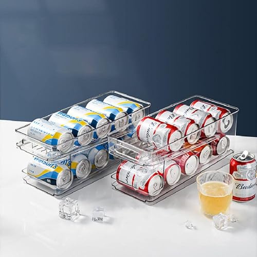 Miniatura 4 de Caja de almacenamiento para refrigerador, soporte de bebidas para refrigerador, dispensador de latas para refrigerador, organizador de bebidas para