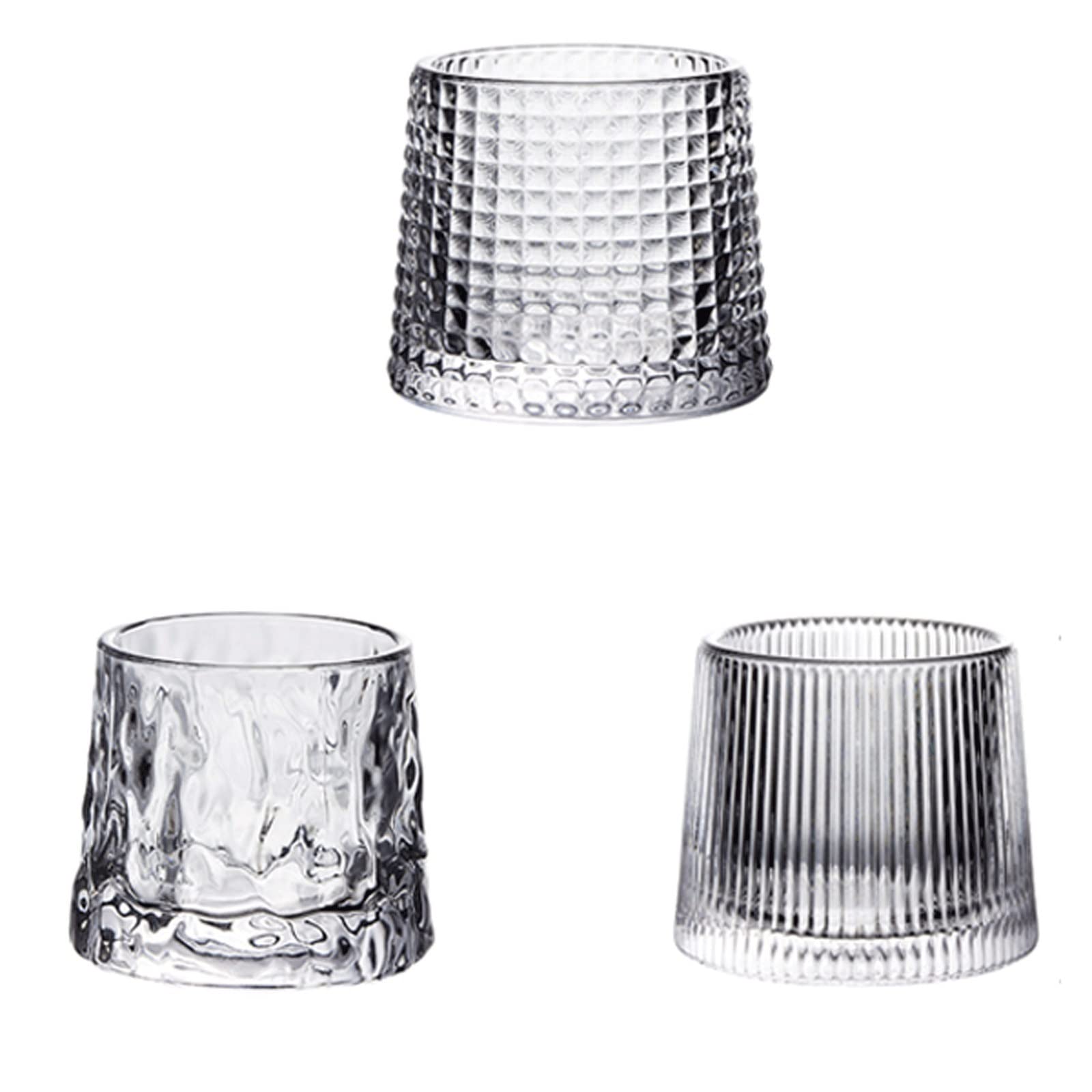 Vasos de whisky giratorios de vidrio juego de 3 copas creativas de 5oz para barra