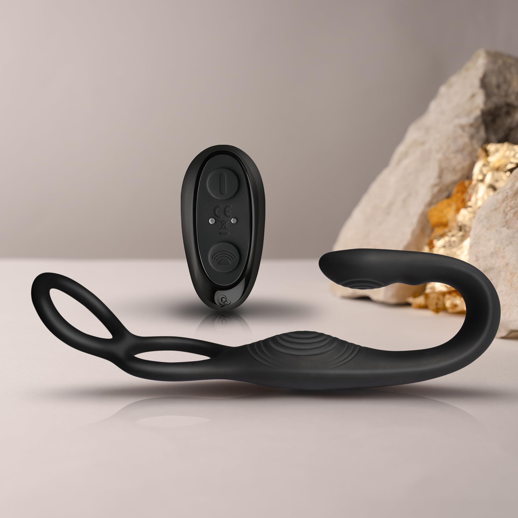 The-Vibe vibratore prostatico con telecomando - Massaggiatore prostatico con anello vibrante per il cazzo - Stimolatore anale con 2 motori potenti e telecomando – Nero