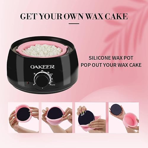 Miniatura 4 de Oakeer Kit de depilación para mujeres y hombres, máquina de cera para depilación, calentador de cera para depilación en casa con 6 bolsas de