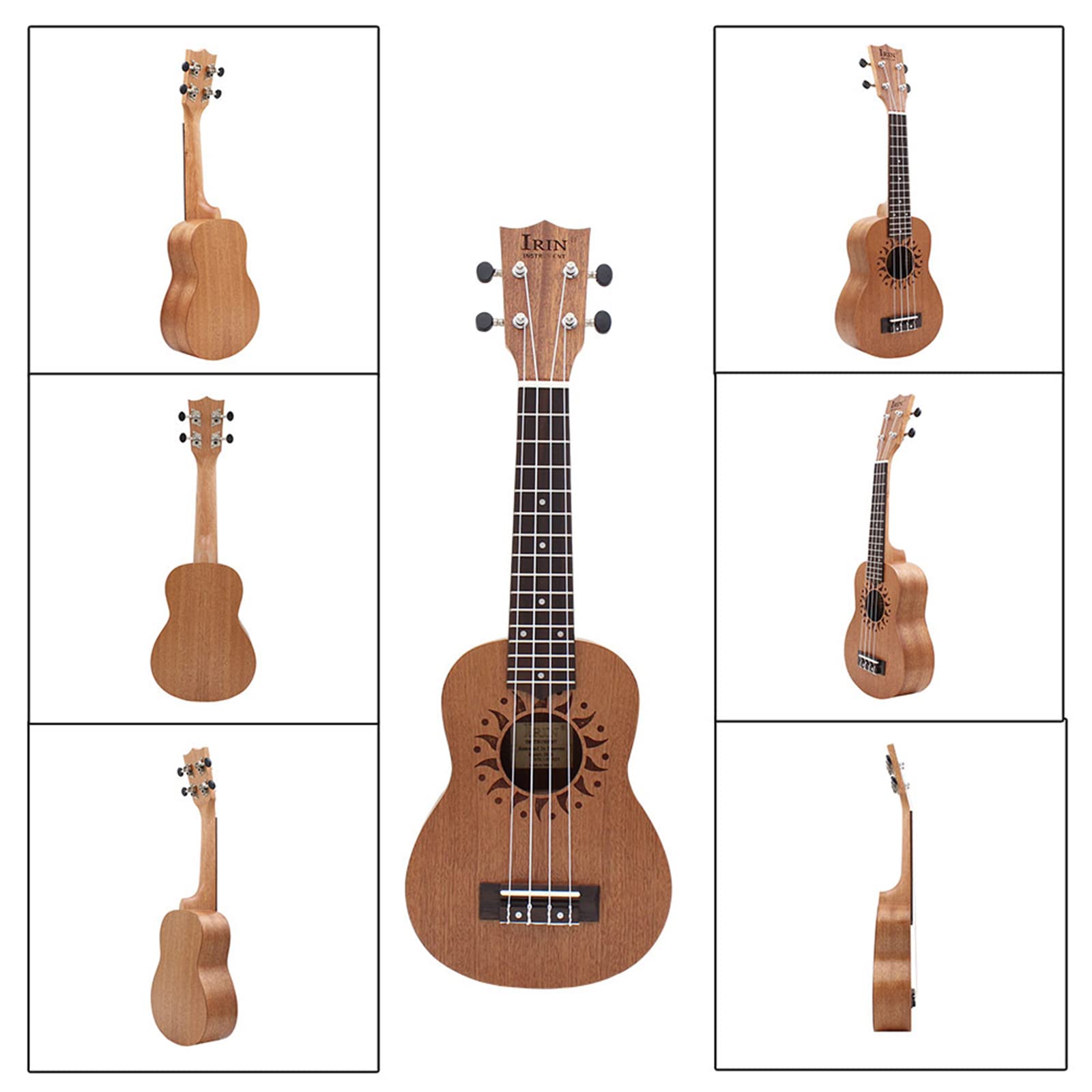 53 cm początkujący hawajskie ukulele instrument dziecko mała gitara czterostrunowy wzór słonecznika ukulele proste i zabawne drewno dla dzieci