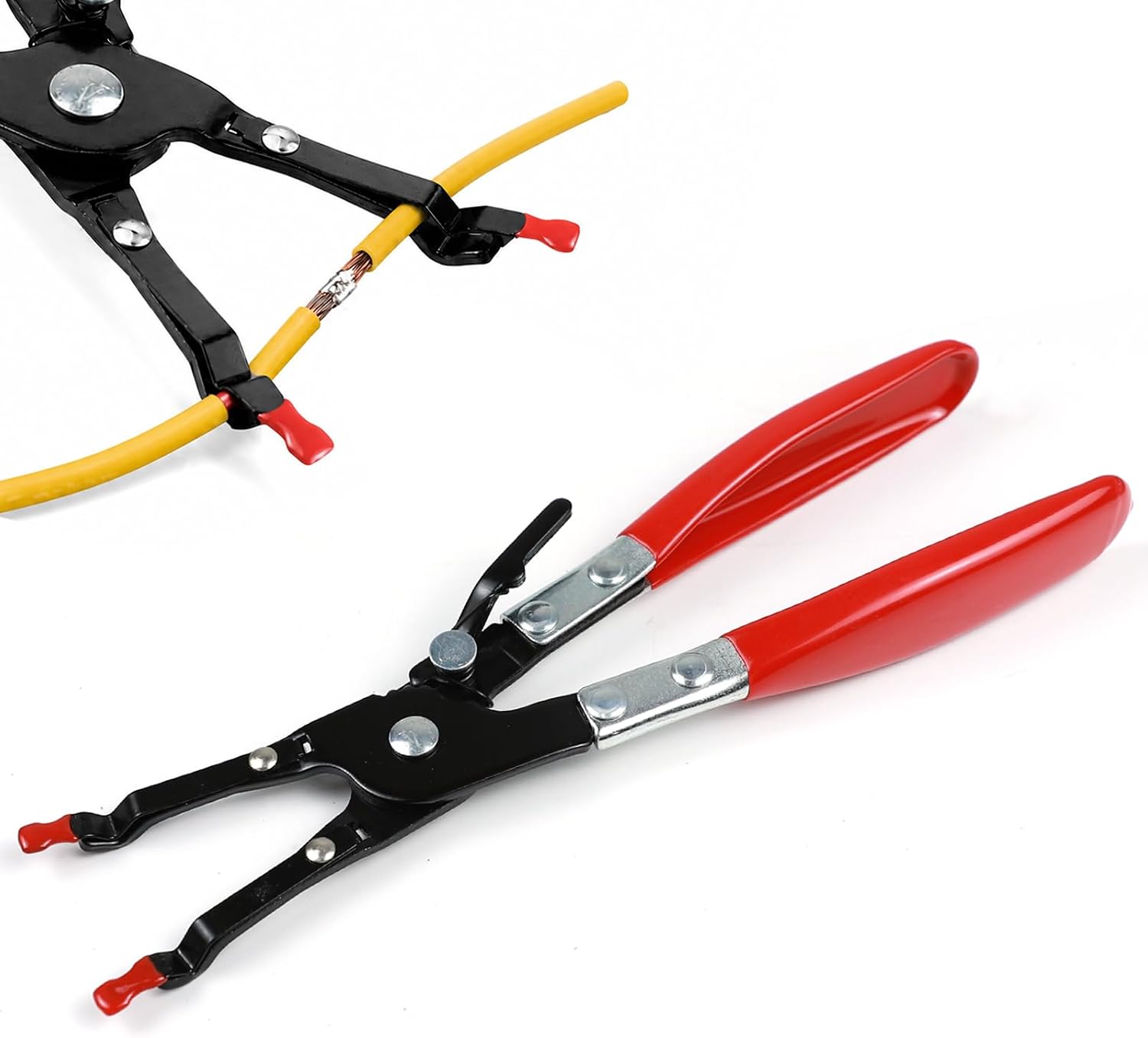 Mikako Car Soldering Plier, Metal Wire Welding Clamps, Pick‑Up Aid Plier Hand Tools, Wire Soldering Pliers, Welding Pliers for Vehicle Automobile Maintenance and Repair Tool Car Accessories (Red)