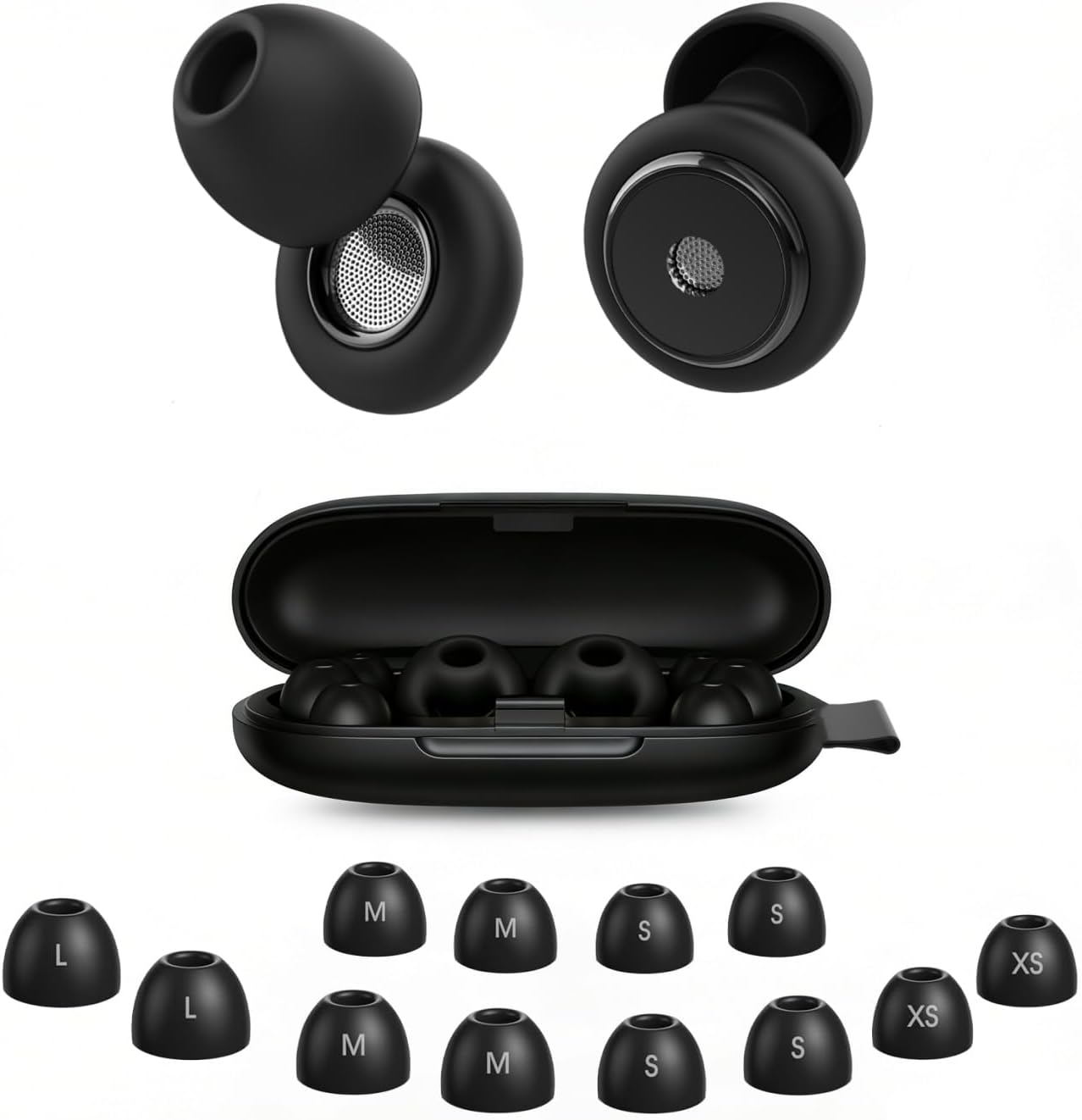 45dB Noise Cancelling Ear Plugs for Sleeping with 6 Pair Tips, 0.1Oz Earplugs for Side Sleepers - Reusable Sound Blocking Protection for Snoring, Travel & Focus - Comfortable All-Night Wear