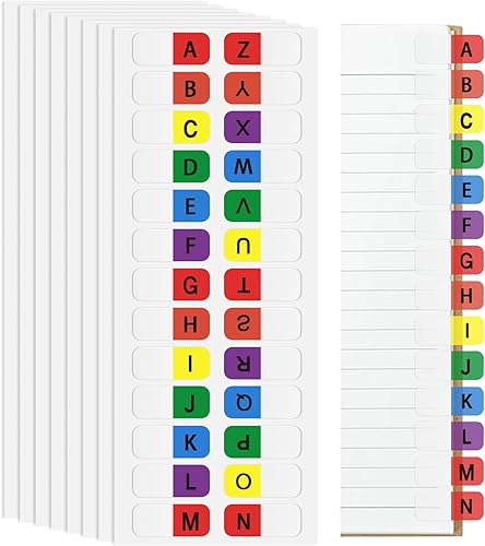 Miniatura 8 de Pestañas A-Z, pestañas adhesivas del alfabeto, pestañas autoadhesivas, ficha de índice alfabético pequeña para cuadernos, libros de texto y