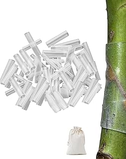 50PCS Silicone Grafting Sleeves for Fruit Trees Plants, Flexible, Durable & Promotes Fruit Tree Healing, Self-Expanding Plant Graft Tubes, Moisture-Retaining, Biodegradable, Tool-Free (50pc)