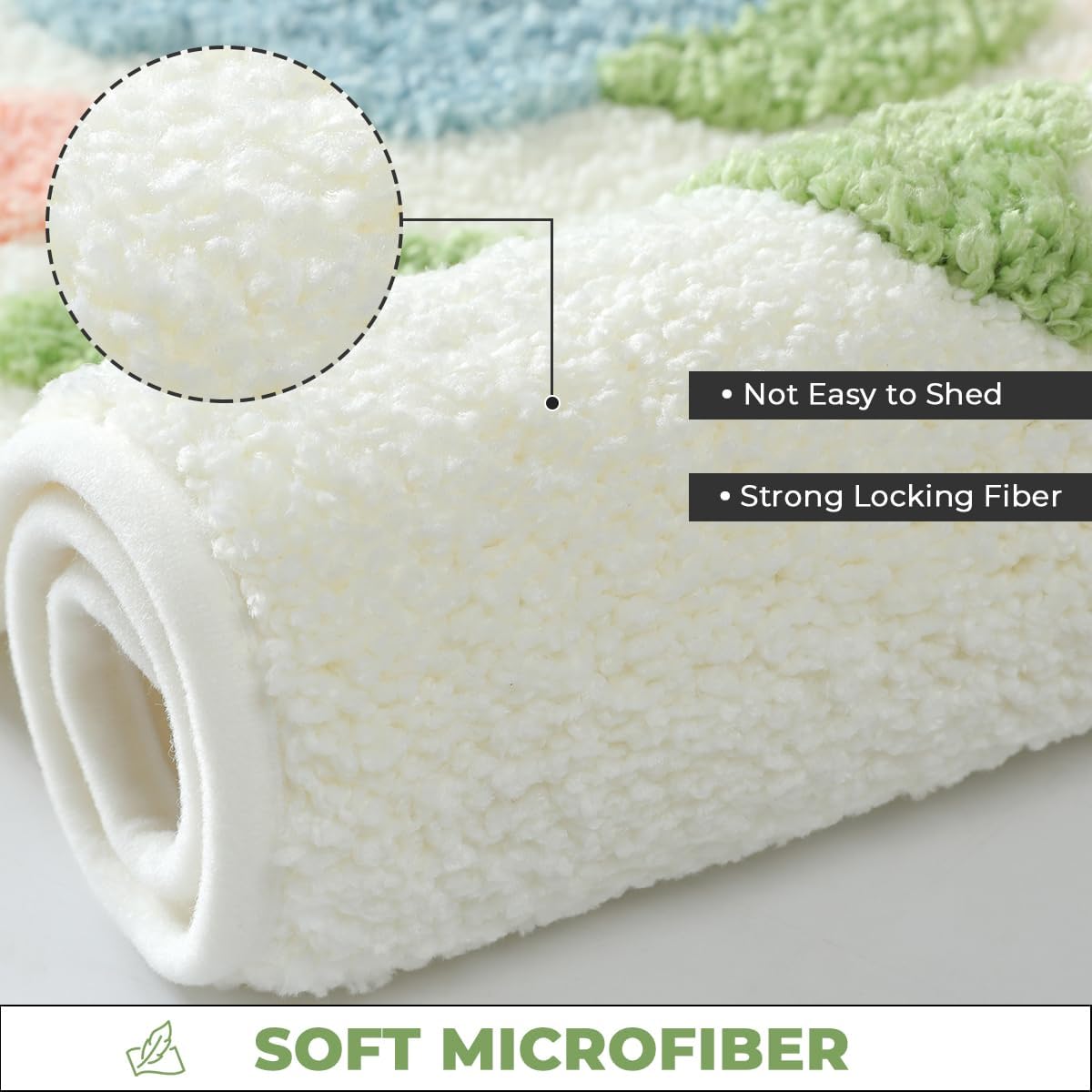 Floral Bathroom Mat Art Ultra Absorbent Fluffy Carpet Non Slip Machine Washable Mat for Shower, Sink and Bedroom (Flower Field, 31"x20")