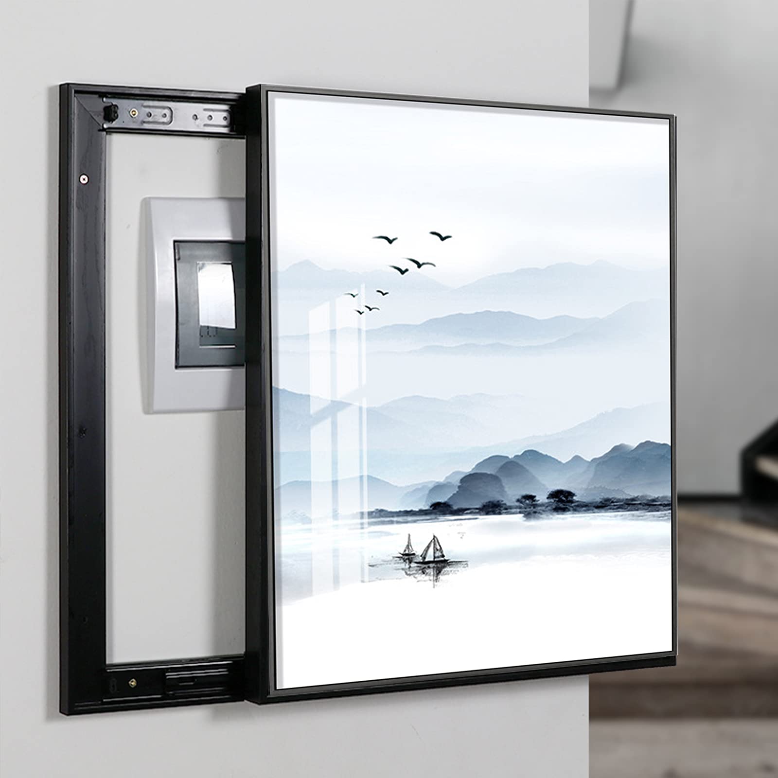 Quadro Decorativo Scatola Di Distribuzione,Contatore Elettrico Decorativo Scatola Contatore Elettrico Staccabile Scatola Di Distribuzione Scatola Di Distribuzione Interruttore Sicuro Pittura Decoraz