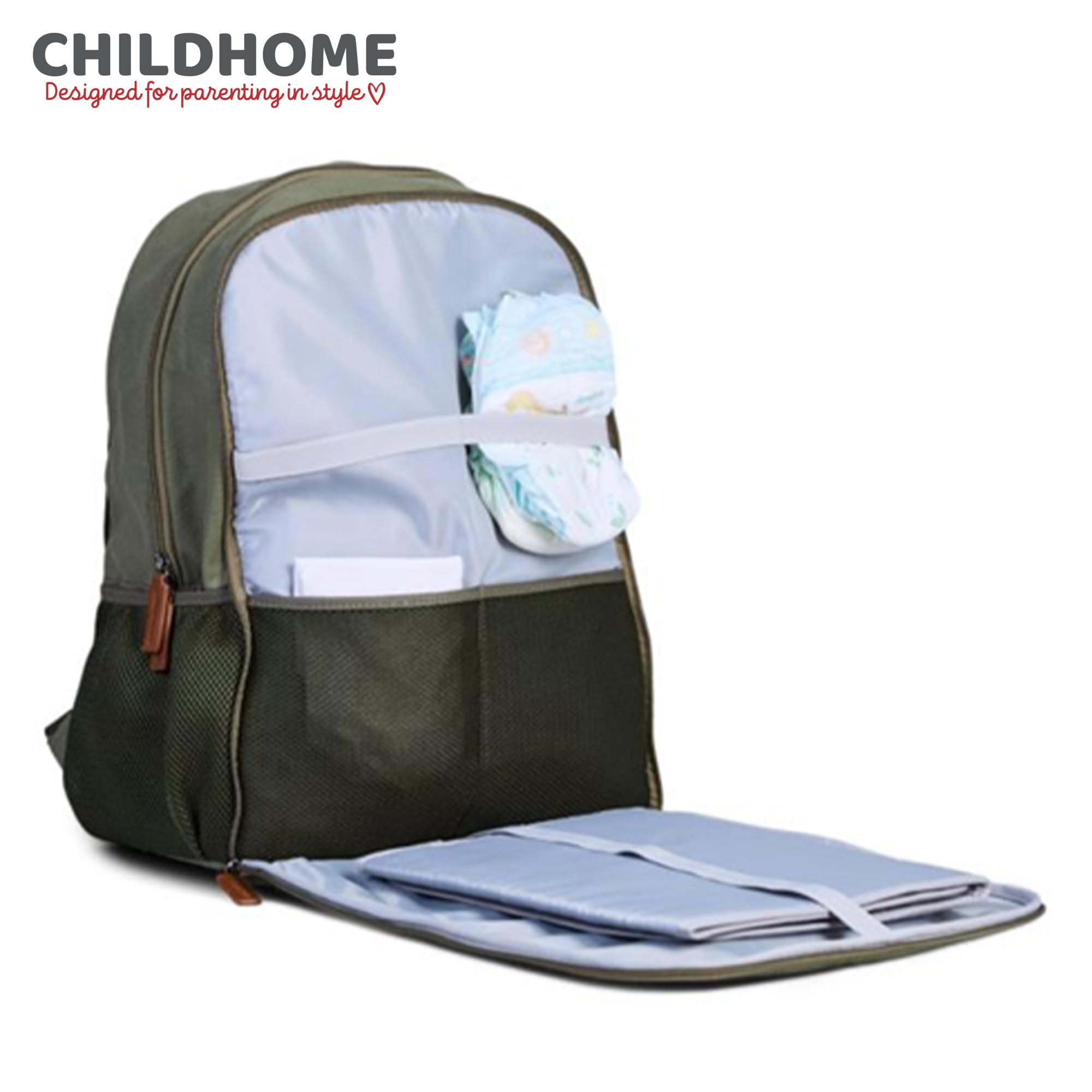 Childhome Zaino fasciatoio Daddy Bag, cachi