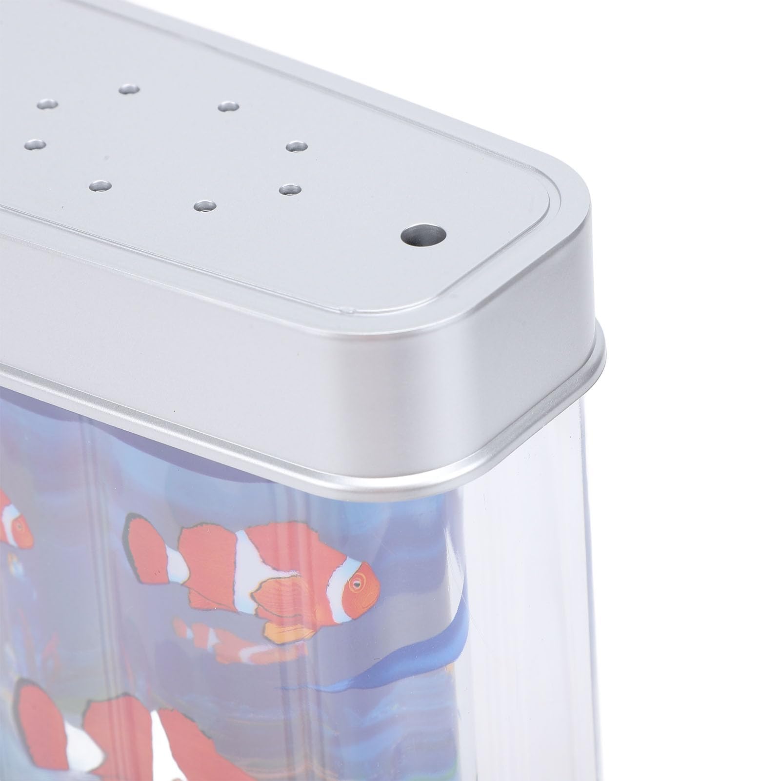Acquario artificiale per pesci finti, 5V Mini acquario artificiale decorativo con pesci tropicali in movimento lampada multifunzionale con spina mobile per camera da letto e ufficio