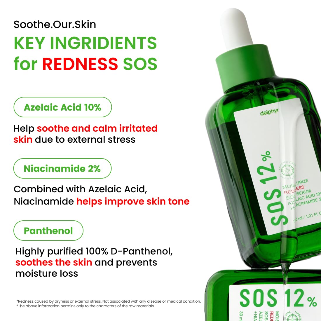 Moisturize Redness SOS Azelaic Acid 10% + Niacinamide 2% Serum – Redness & PIH Soothing, Vegan & Fragrance-Free, Non-Comedogenic (30ml/ 1.01 fl oz.) - Image 3