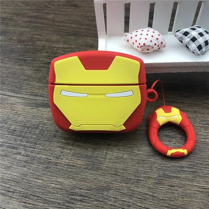 Image of Cartoon Silicone Case Compatible with Apple AirPods Pro 2 Case Cover - Cute 3D Shockproof 360 Protective Skin Cover with Keychain | AirPods Pro 2nd Gen Case (Iron-Man)