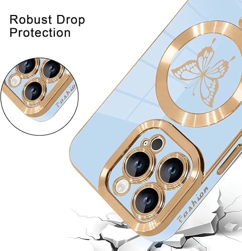 Miniatura 4 de KANGHAR Magnetic Phone Case for iPhone 15 Pro Max Case Cute Butterfly Plating Electroplated Luxury CaseCompatible with MagSafe Slim Shockproof Phone
