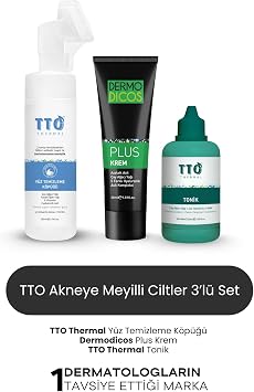 TTO Thermal Cilt Bak m Seti, Y z Temizleme K p , Dermodicos Plus Krem, Tonik