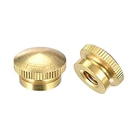 Vista 9 de uxcell Tuercas moleteadas de latón, M4x0.0.276 in redondo escalonado perillas sujetadores para impresora 3D, equipo electrónico, 8 piezas