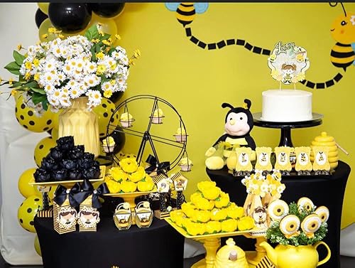 Miniatura 6 de Peluche Nana la abeja con cara sonriente y alas amarillas, abejorro, juguete suave en forma de animal para niños de 12 pulgadas de la cabeza a los