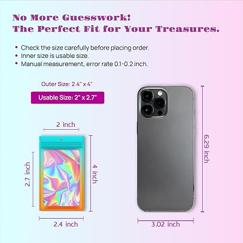 Miniatura 2 de 100 bolsas de Mylar resellables, bolsas a prueba de olores con ventana transparente para almacenamiento de alimentos, embalaje de recuerdos de