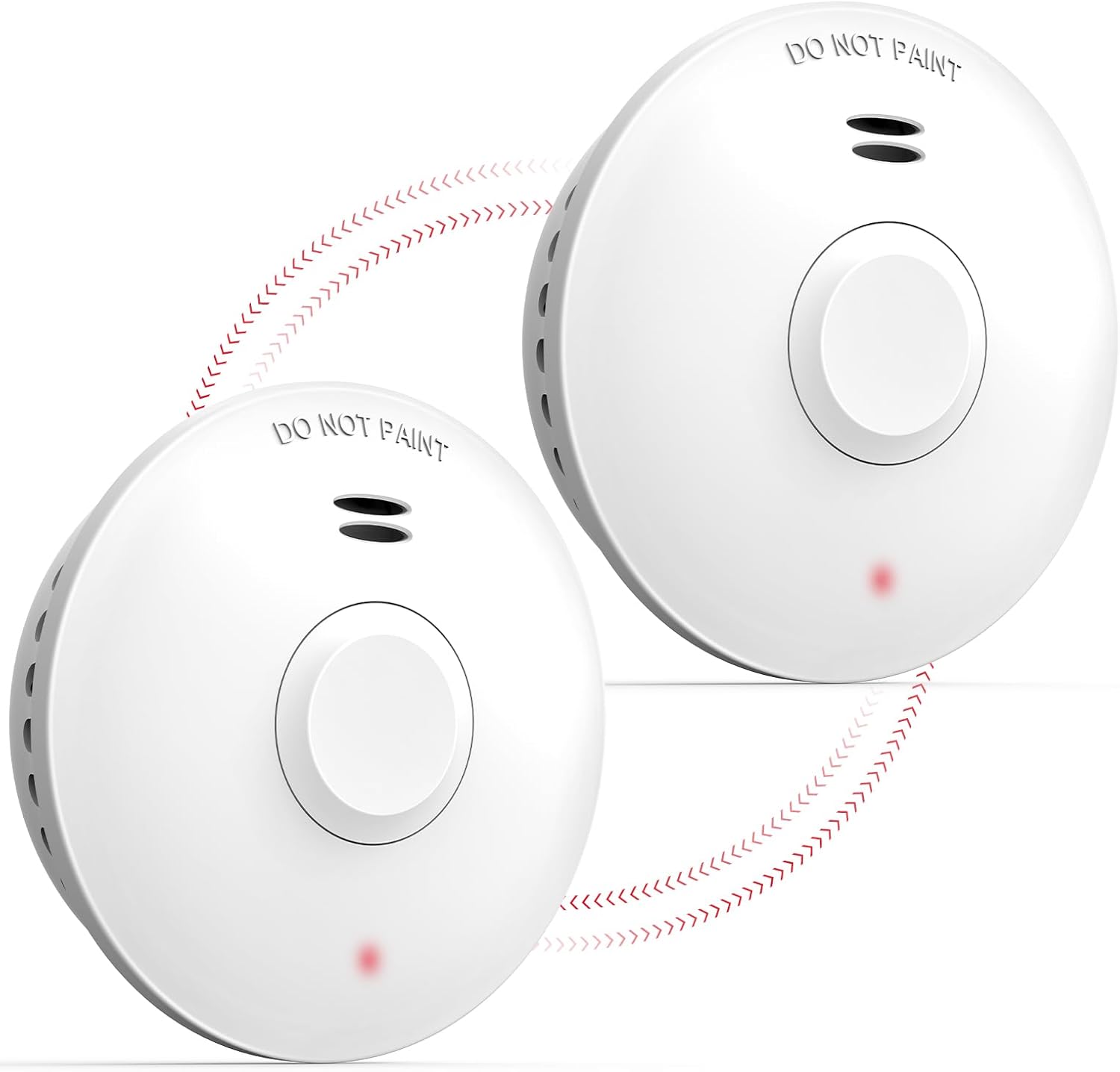 Wireless Interconnected Smoke Detectors with Photoelectric Sensor, Fire Alarms Smoke Detector 10 Year Battery Operated with Low Battery Indictor & Silence Button, GW111-H01, 2 Packs