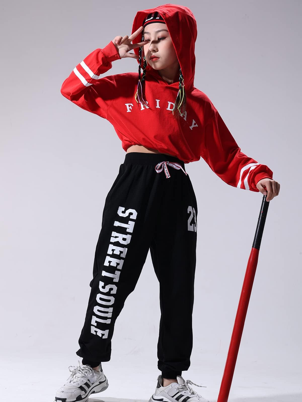 LOLANTA Ropa Hip Hop Chicas, Conjunto de Pantalones Joggers Niña,Traje de Baile Callejero