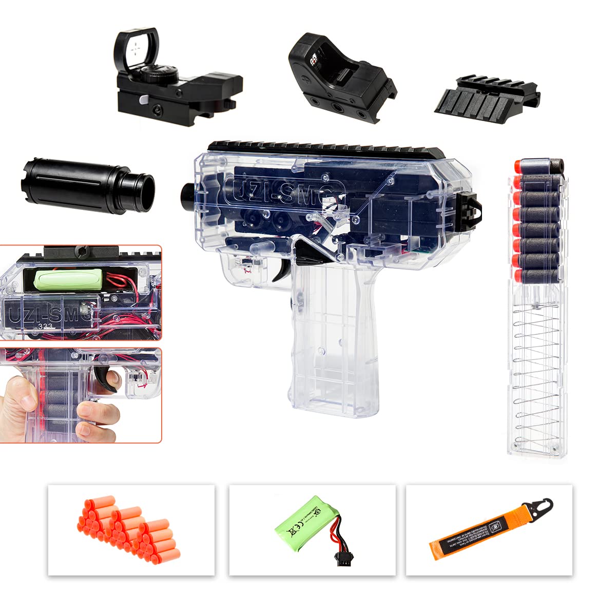 Toy Gun for Nerf Guns Darts, Automatic Burst Tachine Gun Rapid Firing