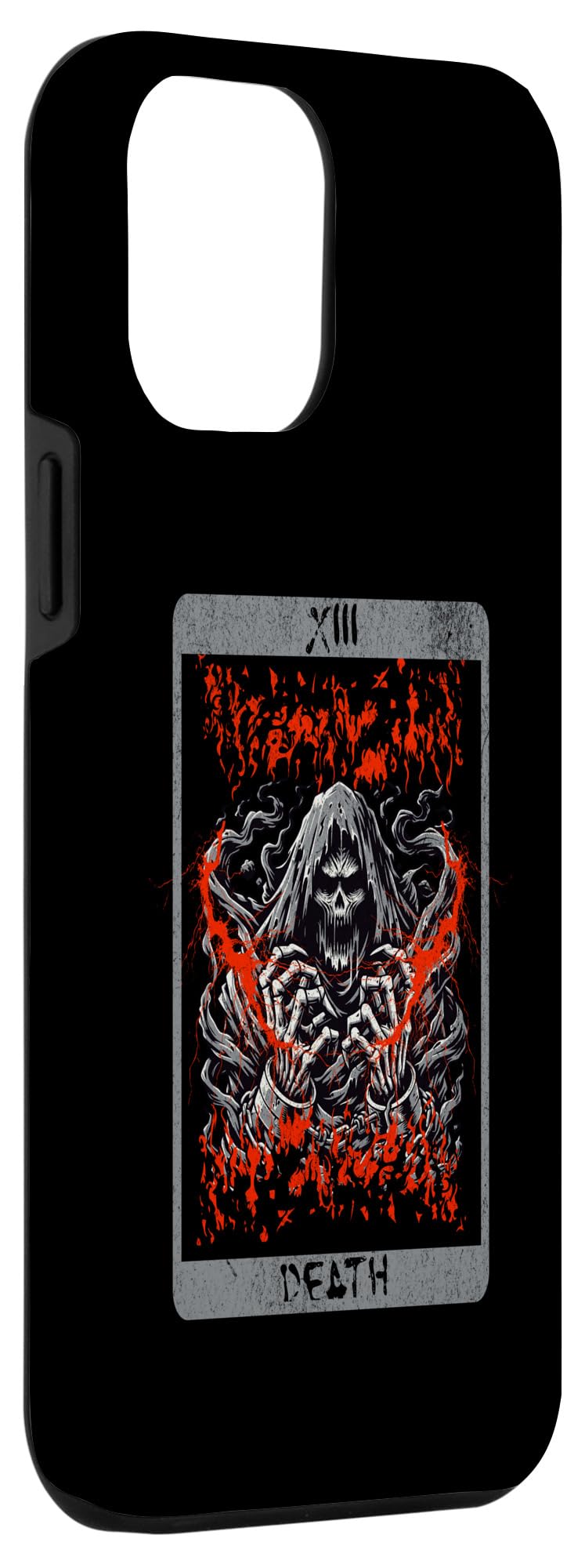 iPhone 13 Pro Max Vintage Tarot Card Death Reaper Occult Satan Unholy Horror Case - Image 3