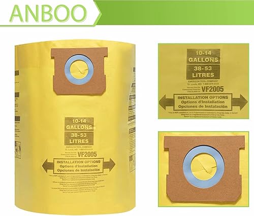 Miniatura 7 de Vac 90661 9066100 Tipo E Bolsa de vacío en seco y húmedo para Shop Vac Bolsas de filtro desechables de 5 a 8 galones (amarillo-6 piezas)