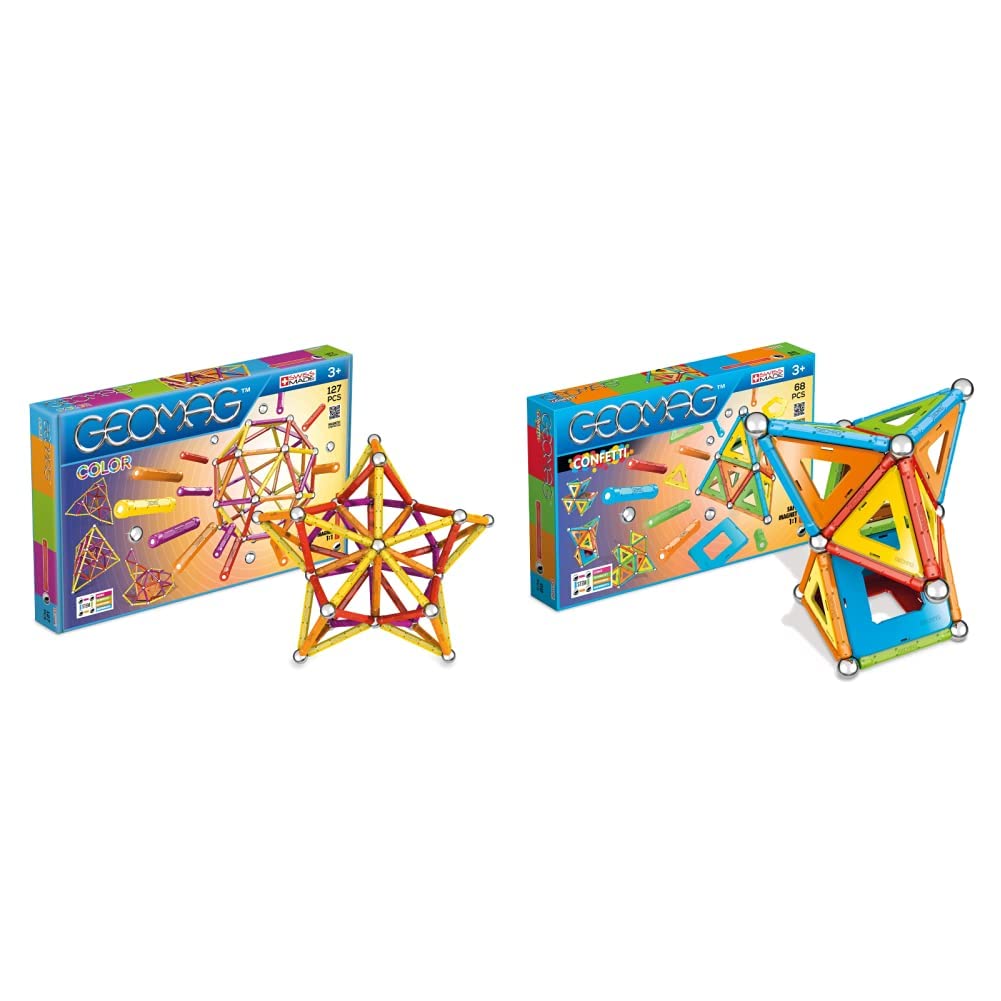 Geomag Classic Color Construcciones magnéticas y Juegos educativos, 127 Piezas (264), Multicolor & Classic Panels Juego de Construcción Educativo, 83 Piezas (462), Multicolor