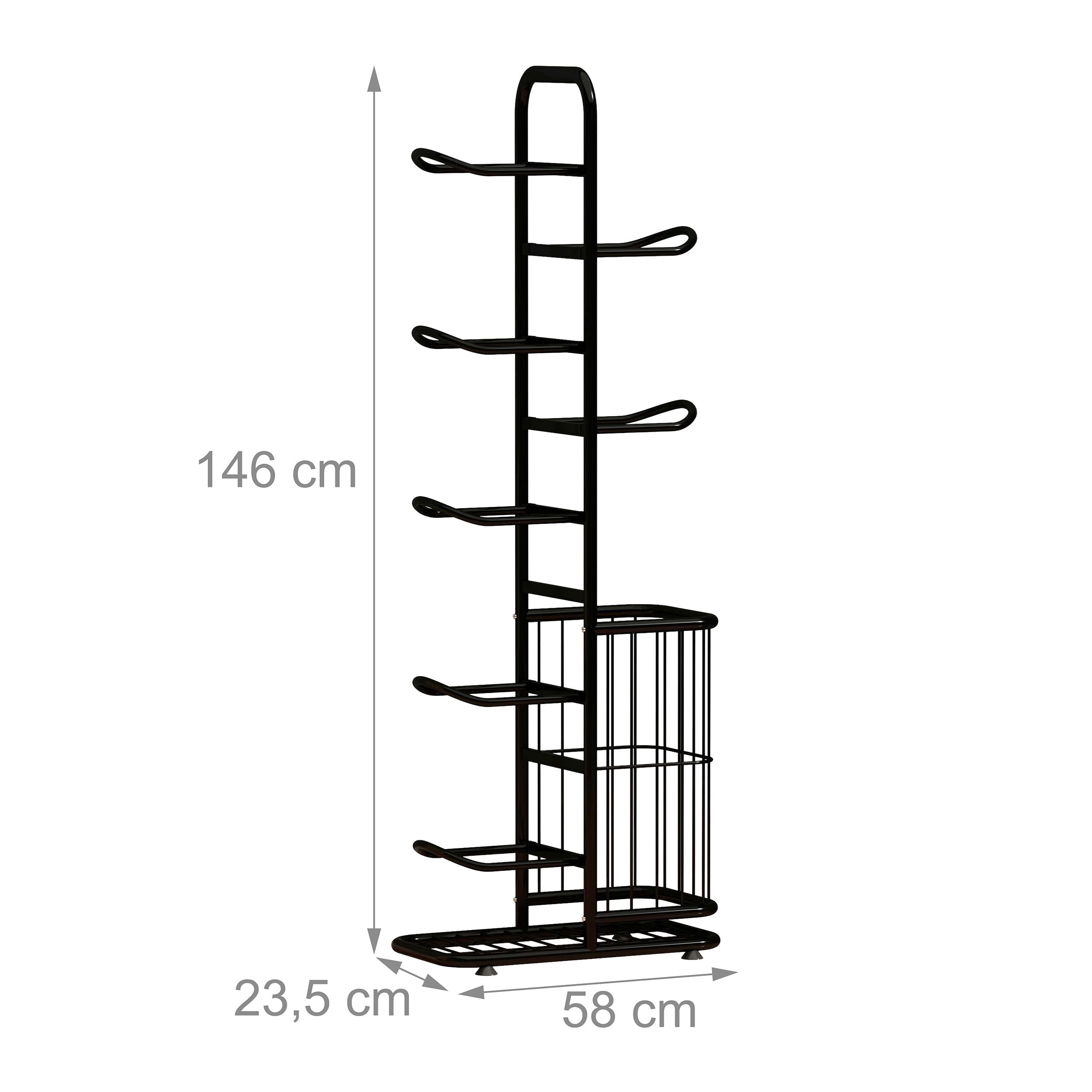 Portapalloni Relaxdays, per palloni, con cestello, Metallo, Porta palloni per Basket e Calcio, Varie Dimensioni e Colori