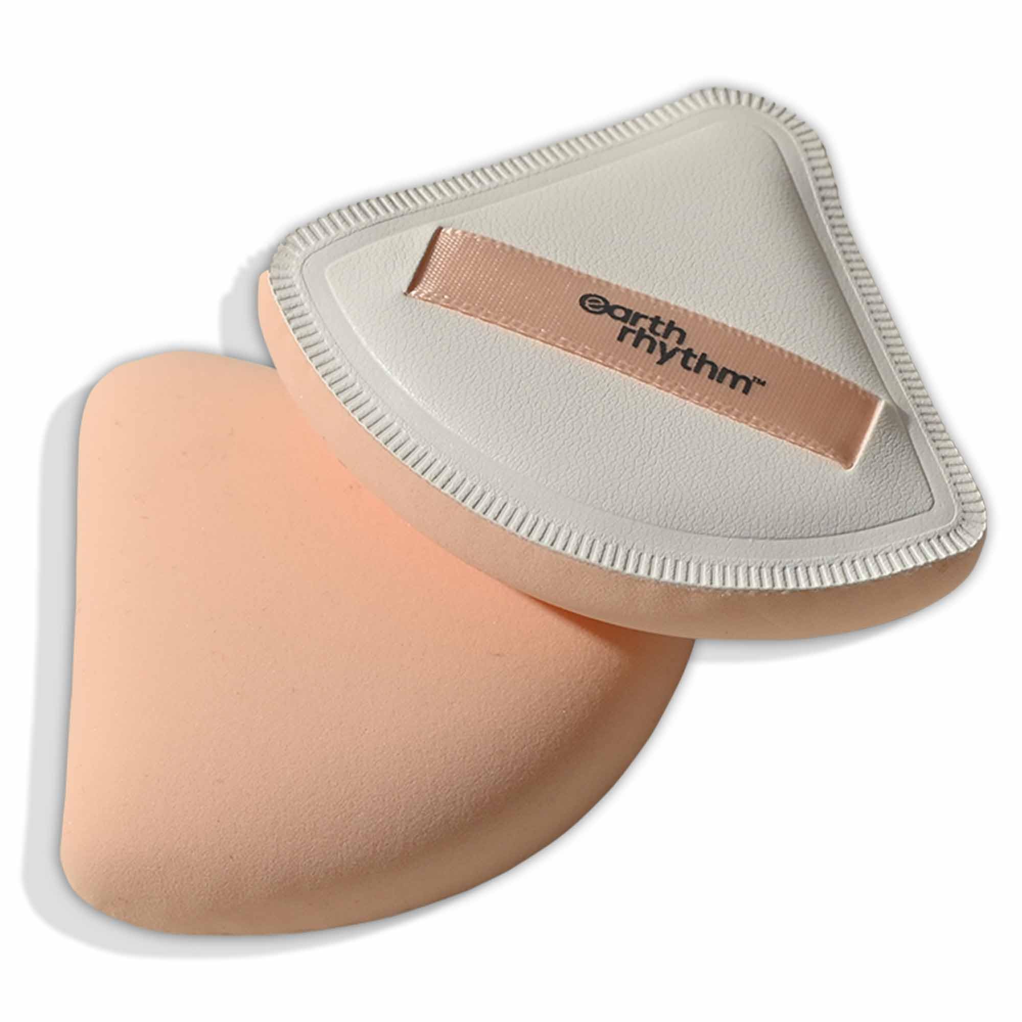Earth Rhythm Beauty Makeup Powder Puff, Foundation Puff, Sponge for Smooth Coverage | Ultra Soft | Travel Friendly | Triangle - Pack of 1 (3.43gm)